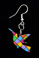 Minga Fair Trade Bright Carved Wood Earrings (Assorted)