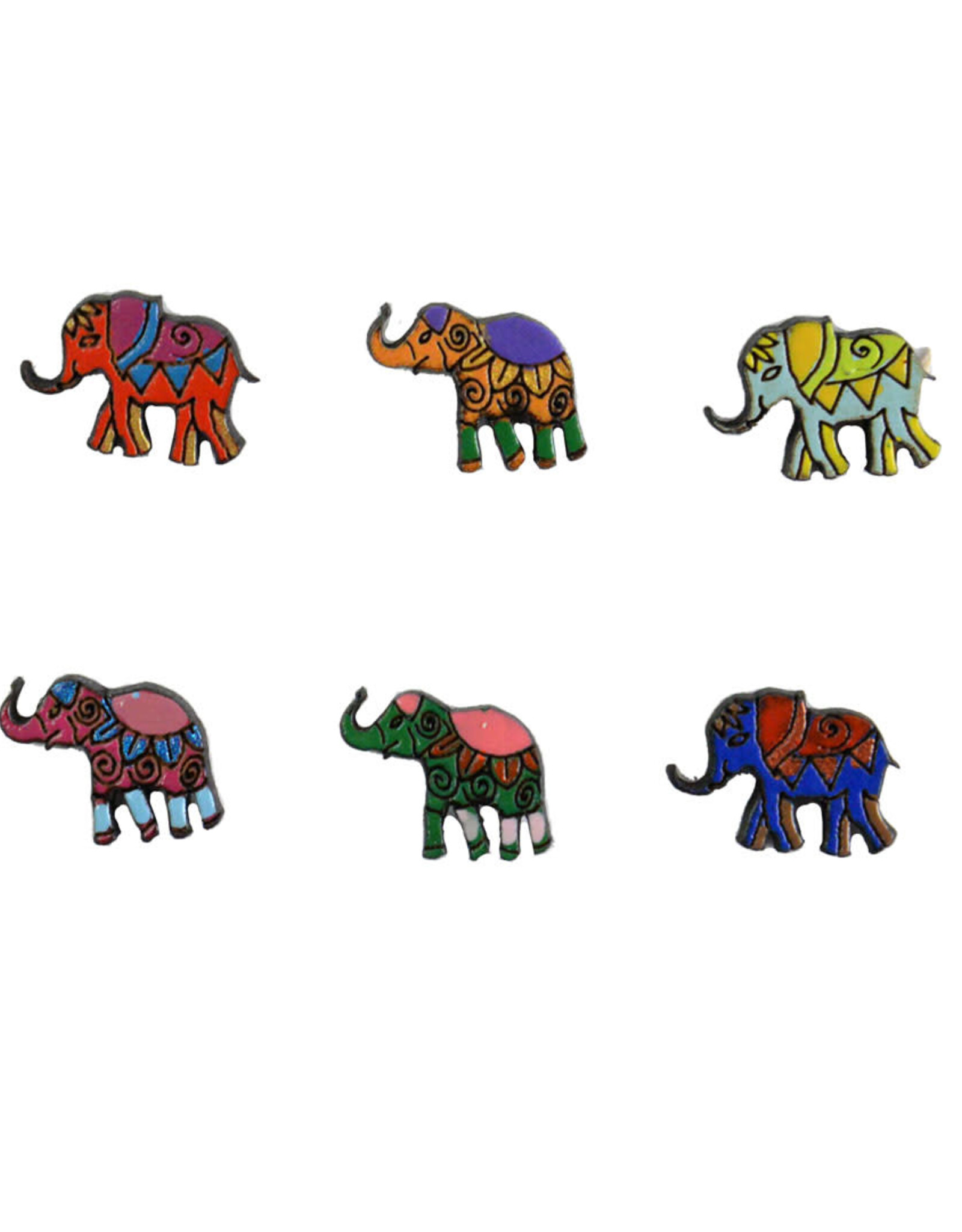 Minga Fair Trade Bright Wooden Stud Earrings (Assorted)