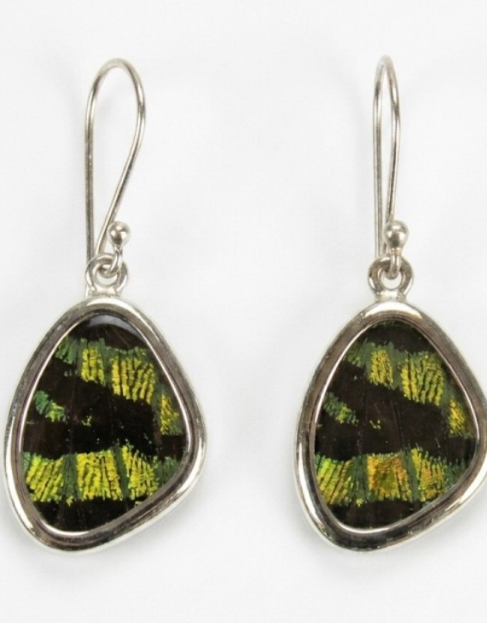 Minga Fair Trade Alpaca Silver Triangle Butterfly Wing Earrings