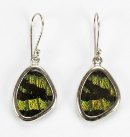 Minga Fair Trade Alpaca Silver Triangle Butterfly Wing Earrings