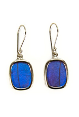 Minga Fair Trade Alpaca Silver Rectangle Butterfly Wing Earrings