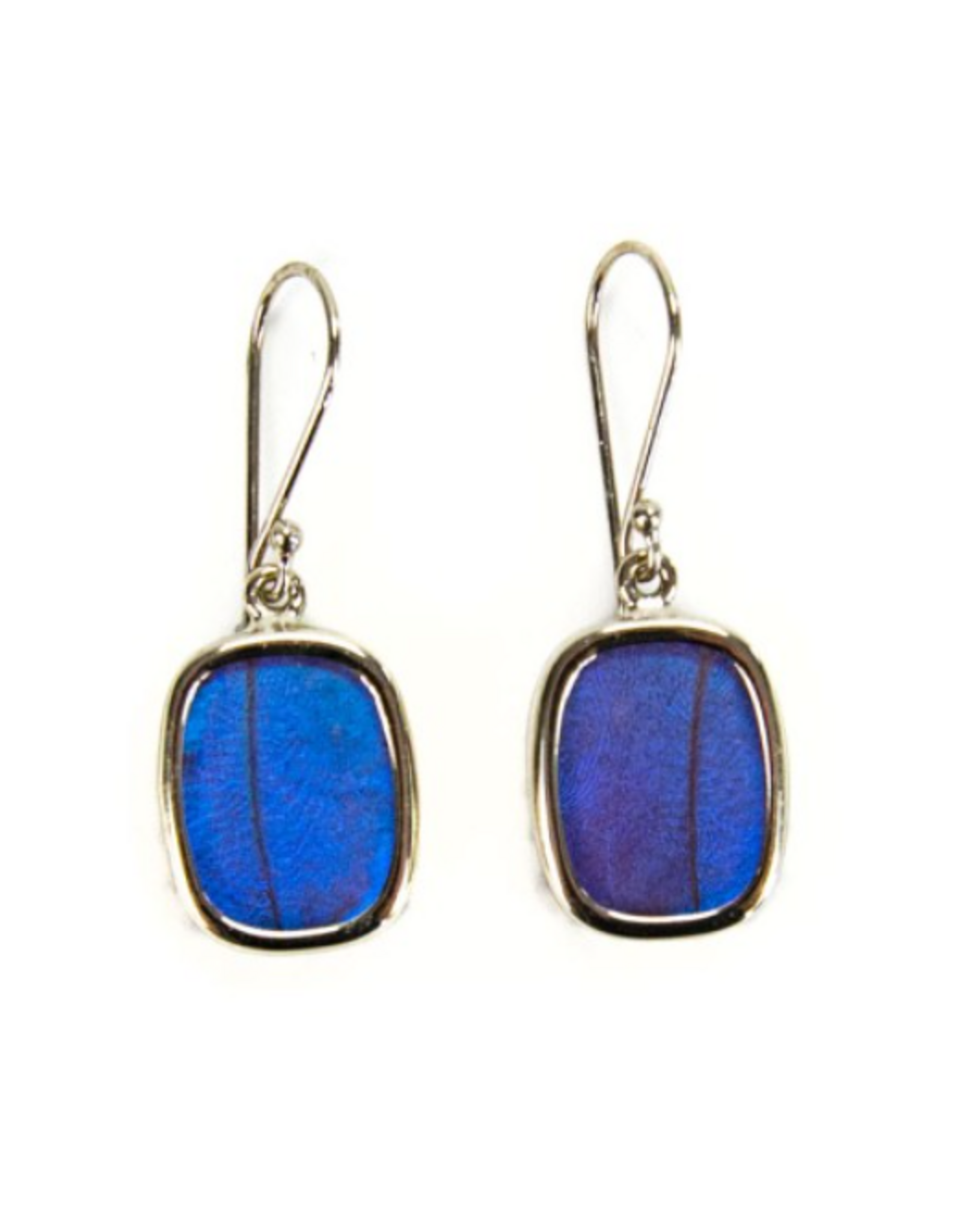 Minga Fair Trade Alpaca Silver Rectangle Butterfly Wing Earrings