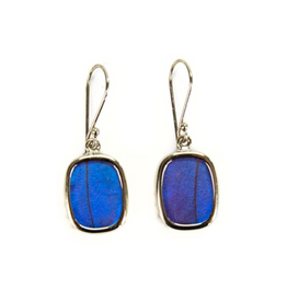Minga Fair Trade Alpaca Silver Rectangle Butterfly Wing Earrings