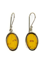 Minga Fair Trade Alpaca Silver Oval Butterfly Wing Earrings