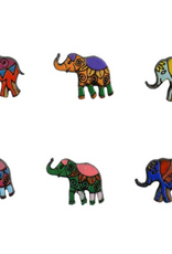 Minga Fair Trade Painted Wooden Studs - Elephant