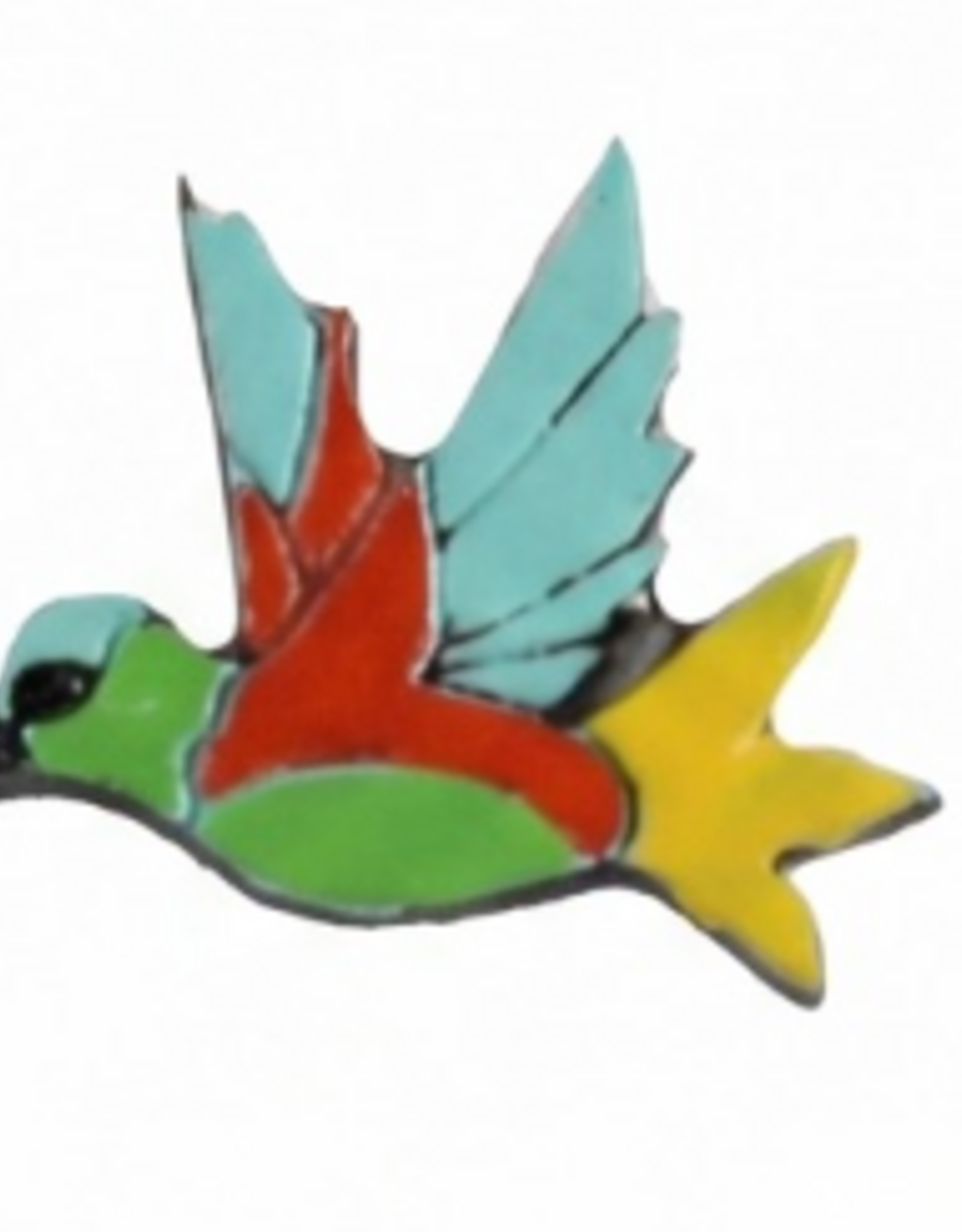 Minga Fair Trade Painted Wooden Studs - Hummingbird