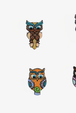 Minga Fair Trade Painted Wooden Studs - Owl