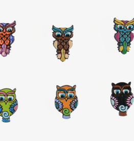 Minga Fair Trade Painted Wooden Studs - Owl