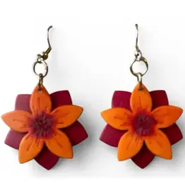 One World Projects Autumn Flower Gourd Earrings