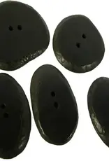 One World Projects Small Tagua Sliced Buttons - Black