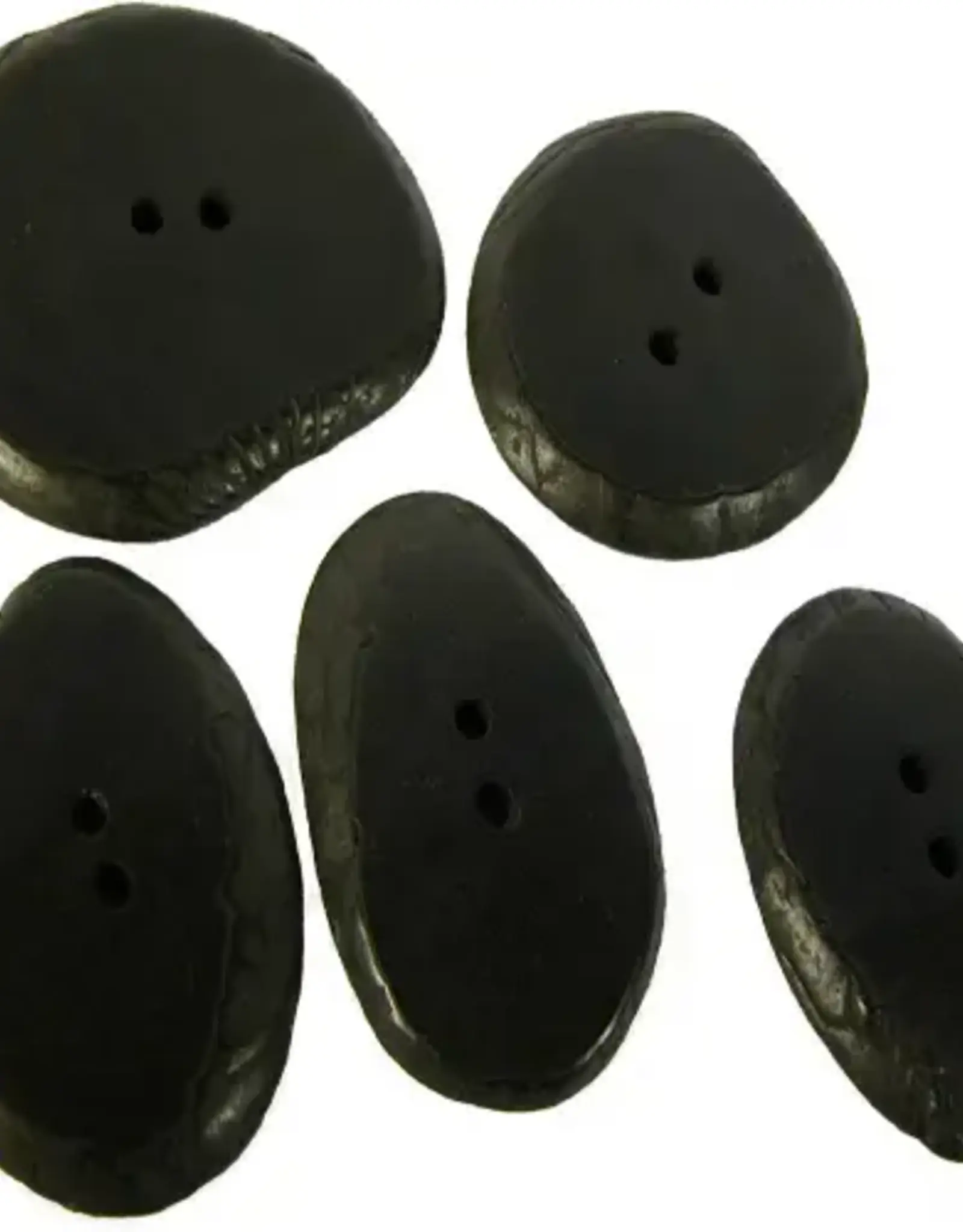 One World Projects Small Tagua Sliced Buttons - Black