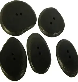 One World Projects Small Tagua Sliced Buttons - Black