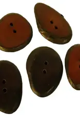 One World Projects Small Tagua Sliced Buttons - Brown