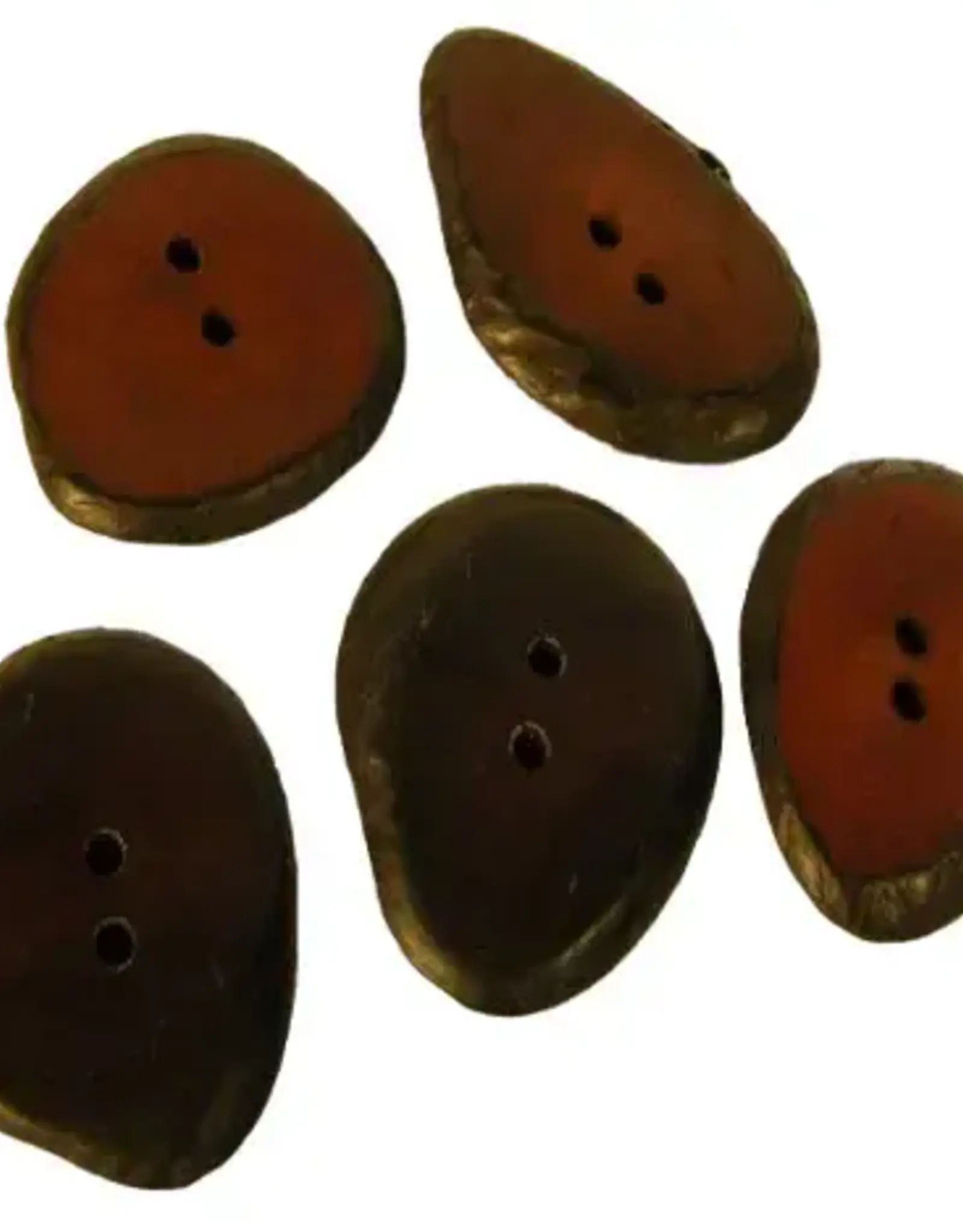 One World Projects Small Tagua Sliced Buttons - Brown