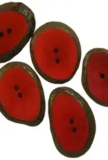One World Projects Small Tagua Sliced Buttons - Fuchsia