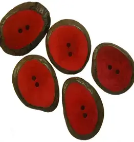 One World Projects Small Tagua Sliced Buttons - Fuchsia