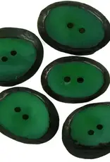 One World Projects Small Tagua Sliced Buttons - Green