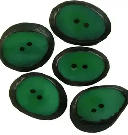 One World Projects Small Tagua Sliced Buttons - Green