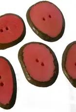 One World Projects Small Tagua Sliced Buttons - Pink
