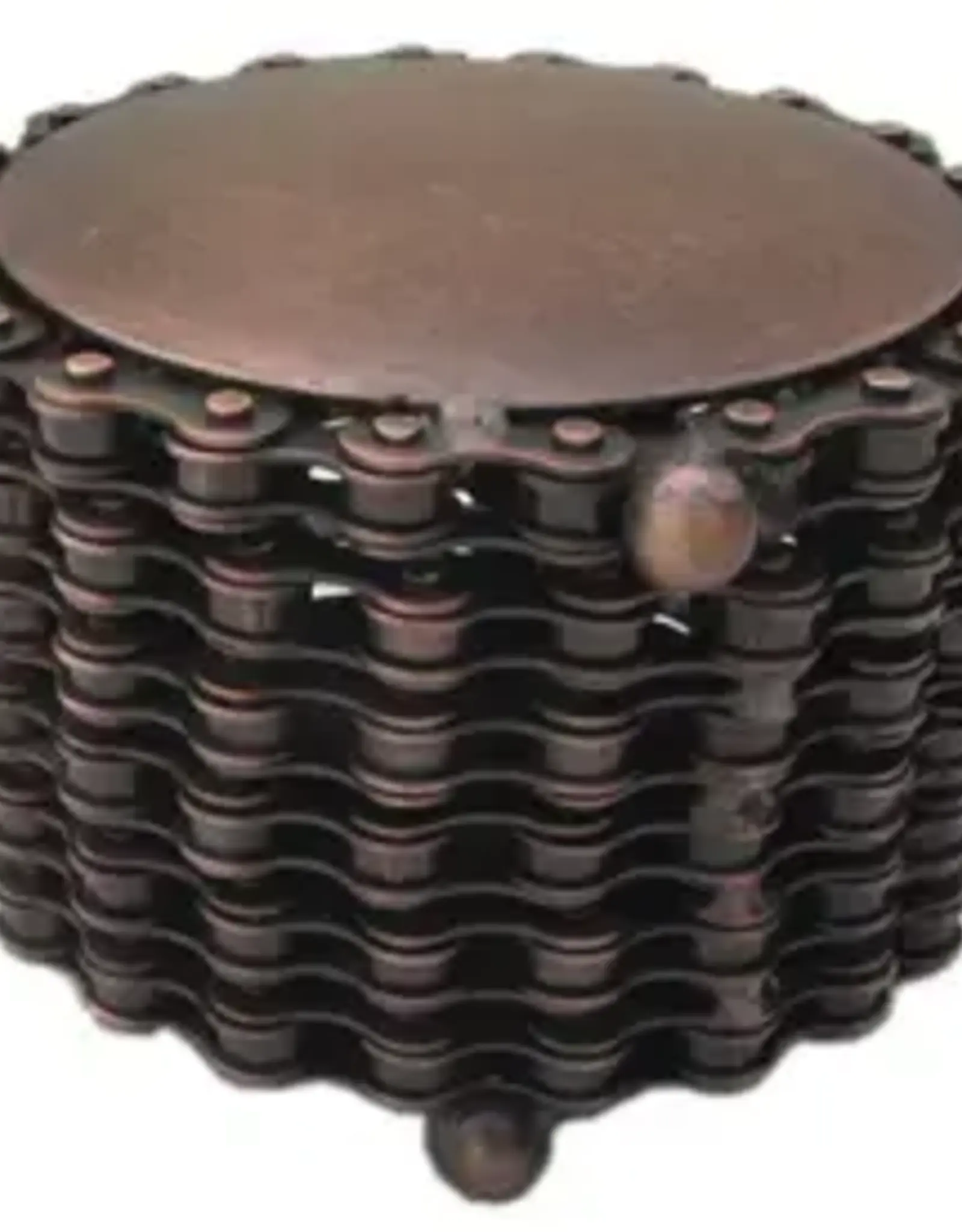 One World Projects Round Bicycle Chain Box - Upcycled