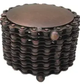 One World Projects Round Bicycle Chain Box - Upcycled