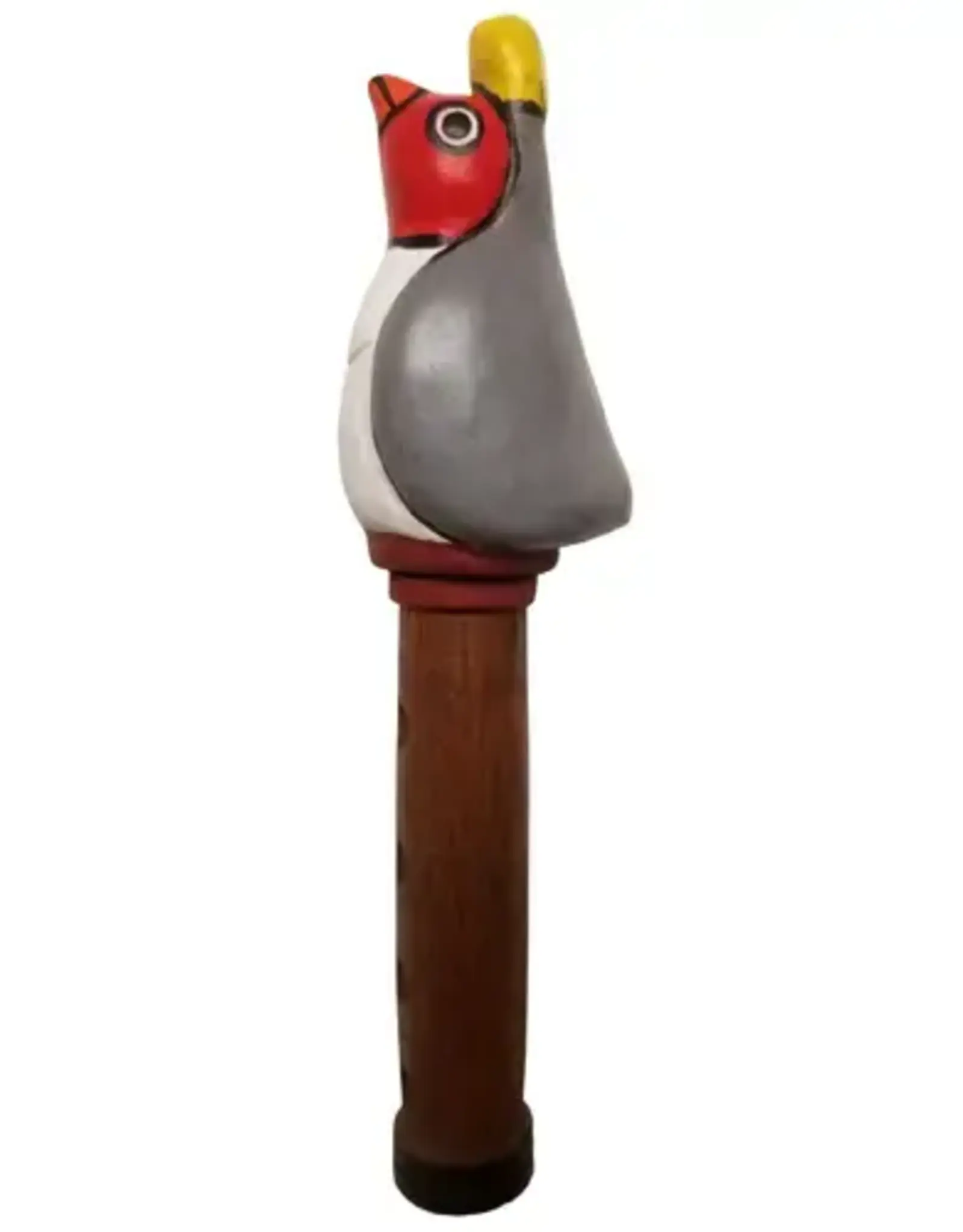 One World Projects Large Wood and Clay Bird Flute