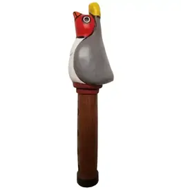 One World Projects Large Wood and Clay Bird Flute
