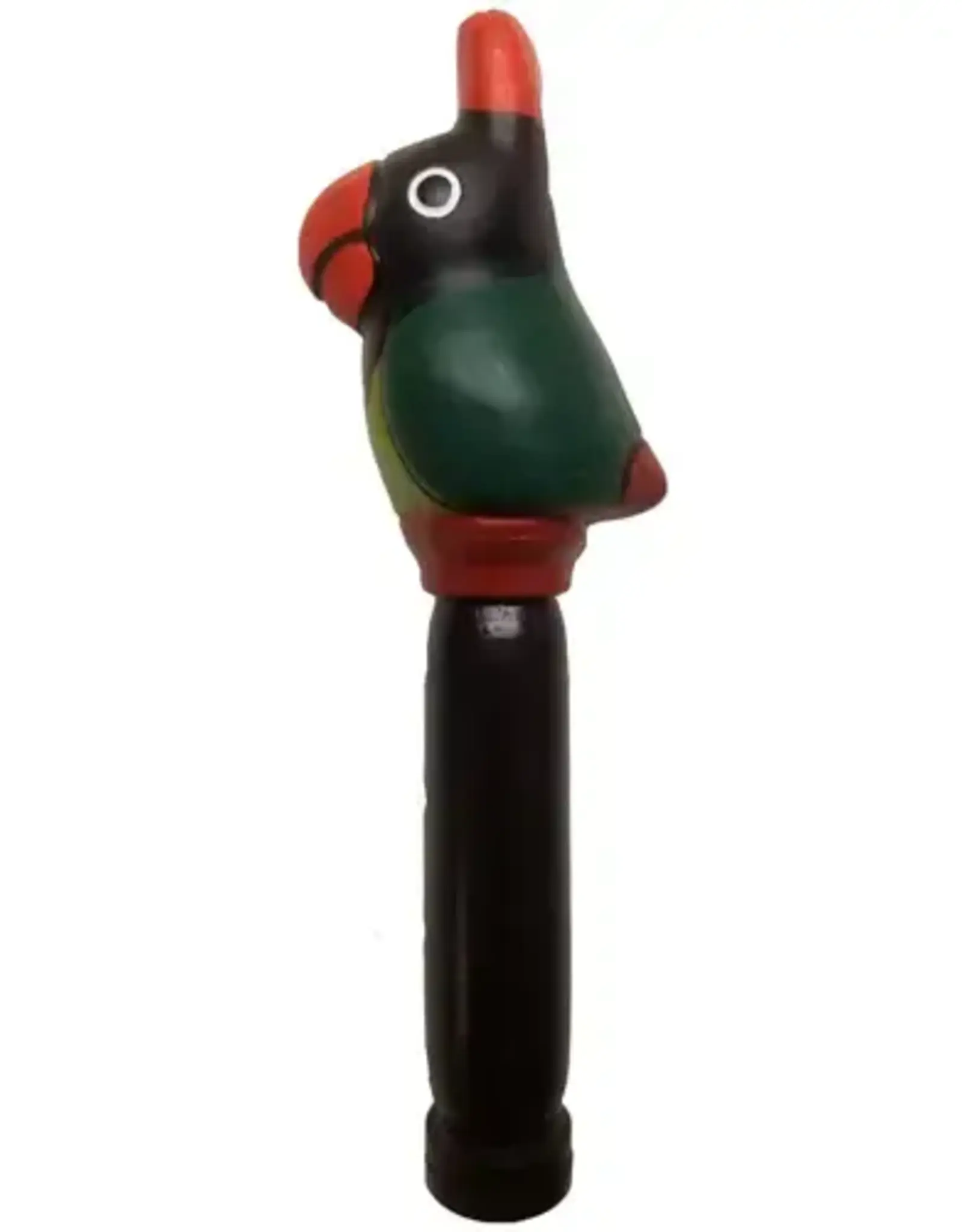 One World Projects Large Wood and Clay Bird Flute - Parrot