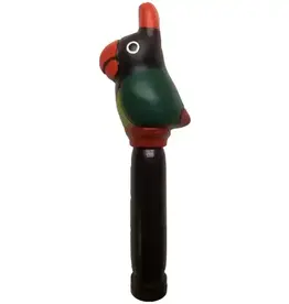 One World Projects Large Wood and Clay Bird Flute - Parrot