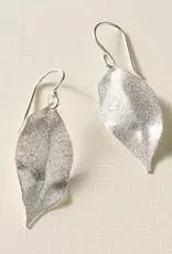 Ten Thousand Villages Esha Silver Sparkle Leaf Earrings