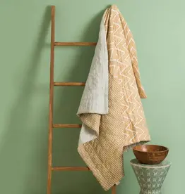 Mela Artisans Handcrafted Cotton Throw Yellow Sundown 70"x50"