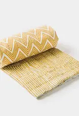 Mela Artisans Handcrafted Cotton Throw Yellow Sundown 70"x50"