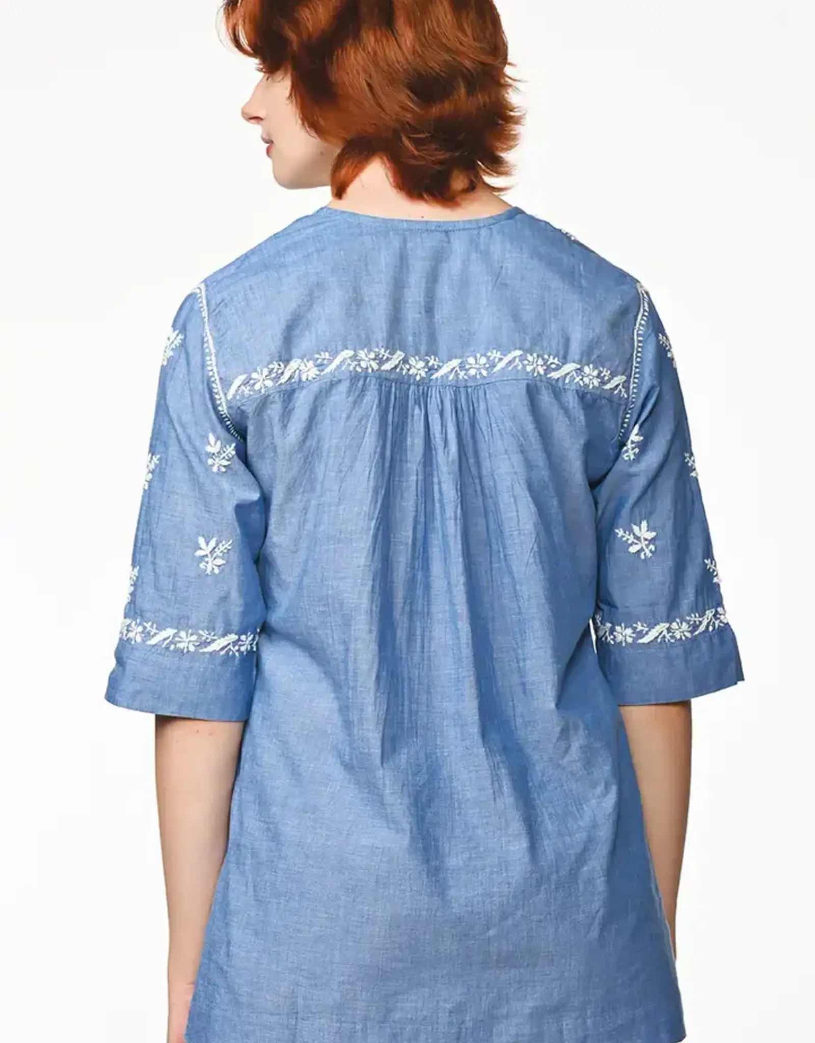 Sevya Handmade Tarika Blue Chambray Tunic - Blue  L/XL
