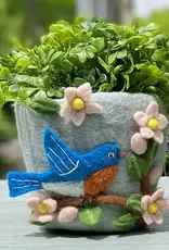 dZi Handmade Magnolia Bluebird Felt Pot