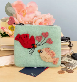 dZi Handmade Love Cardinals Coin Purse