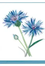 Quilling Card Quilled Blue Cornflower Greeting Card