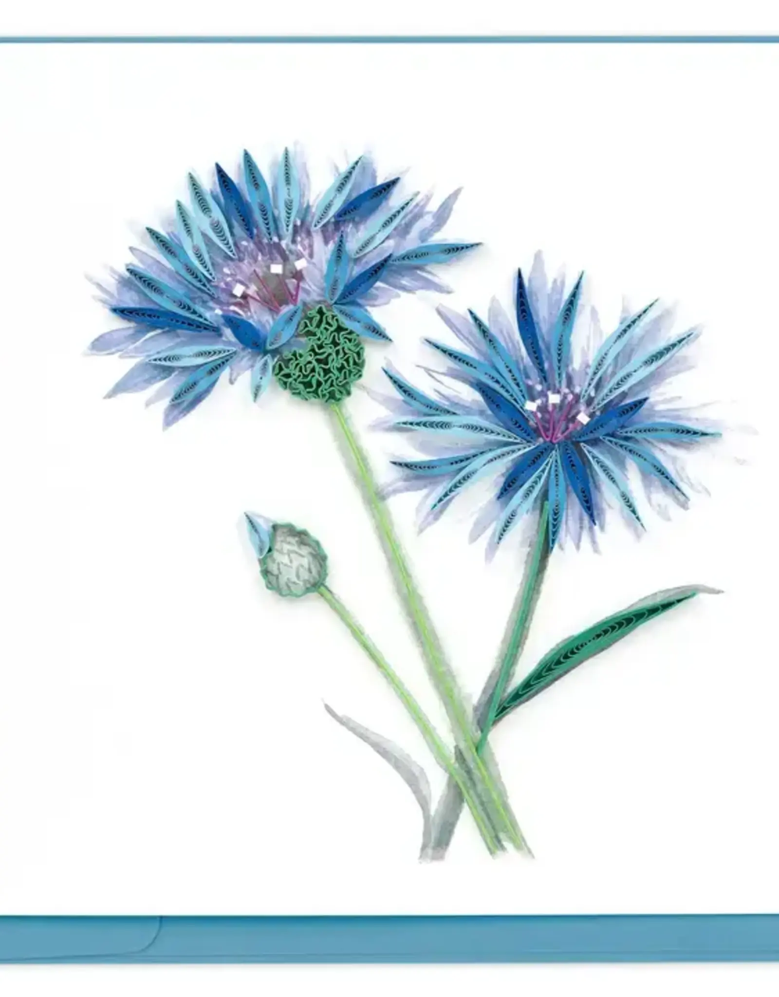 Quilling Card Quilled Blue Cornflower Greeting Card