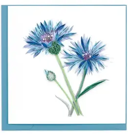 Quilling Card Quilled Blue Cornflower Greeting Card
