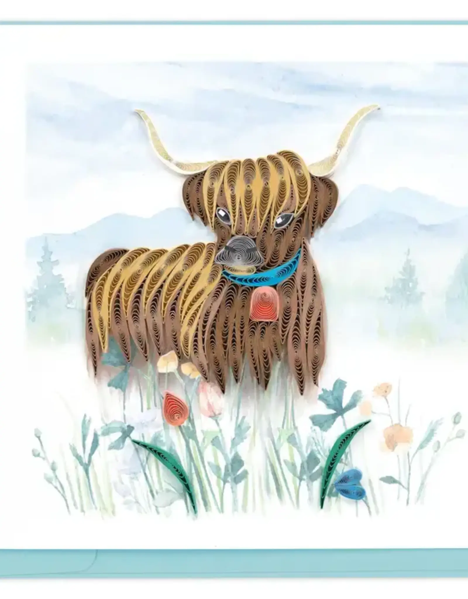Quilling Card Quilled Highland Cow Greeting Card