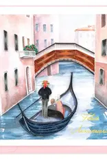 Quilling Card Quilled Venetian Gondola (Italian) Anniversary  Card