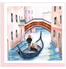 Quilling Card Quilled Venetian Gondola (Italian) Anniversary  Card