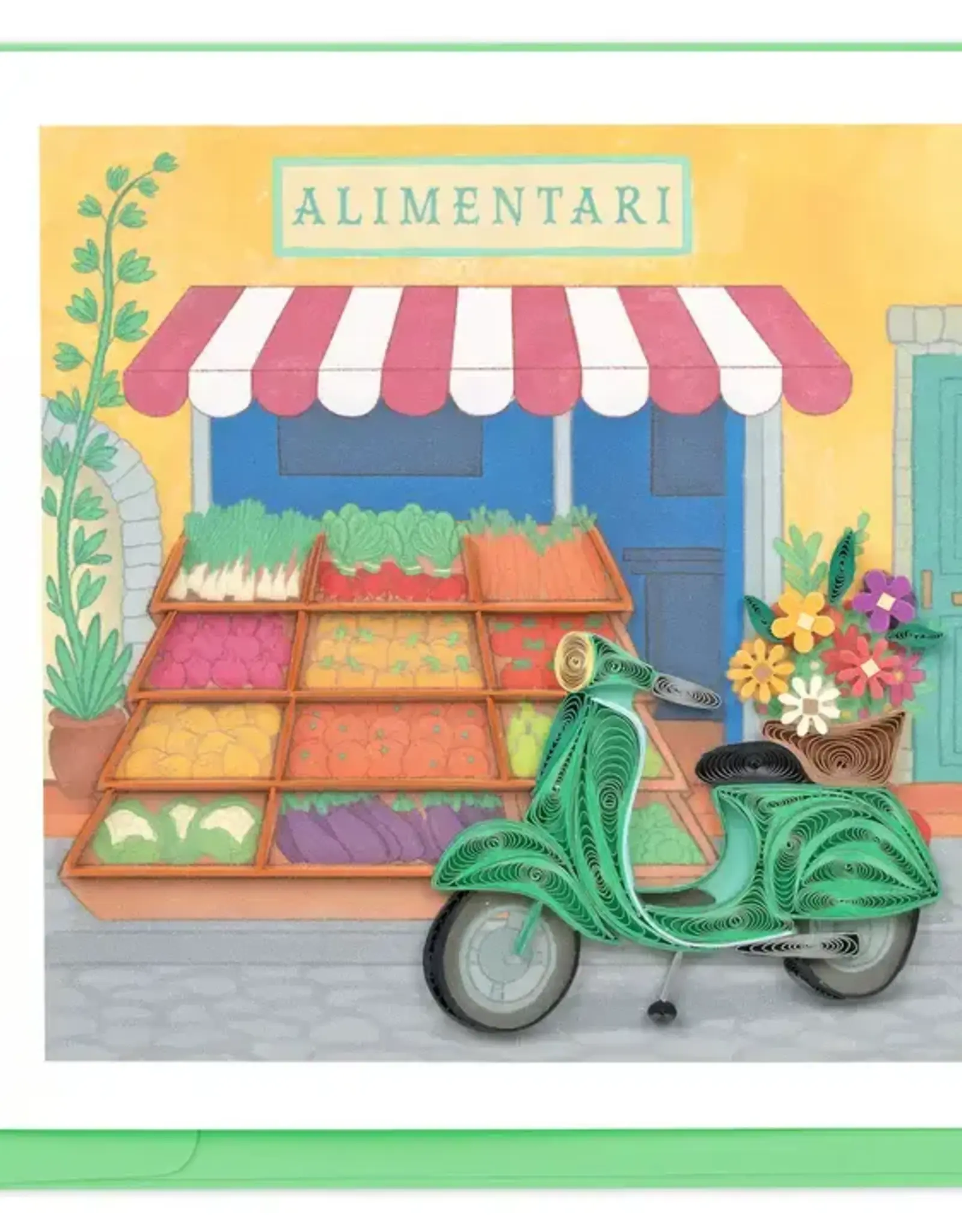 Quilling Card Quilled Vespa & Market Greeting Card