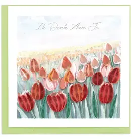 Quilling Card Quilled Thinking of You Tulip Field (Dutch) Greeting Card