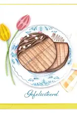 Quilling Card Quilled Stroopwafle Birthday (Dutch) Greeting Card