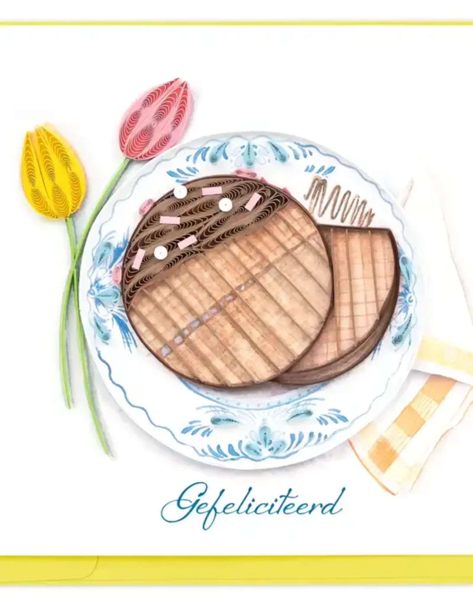 Quilling Card Quilled Stroopwafle Birthday (Dutch) Greeting Card