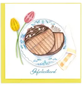 Quilling Card Quilled Stroopwafle Birthday (Dutch) Greeting Card