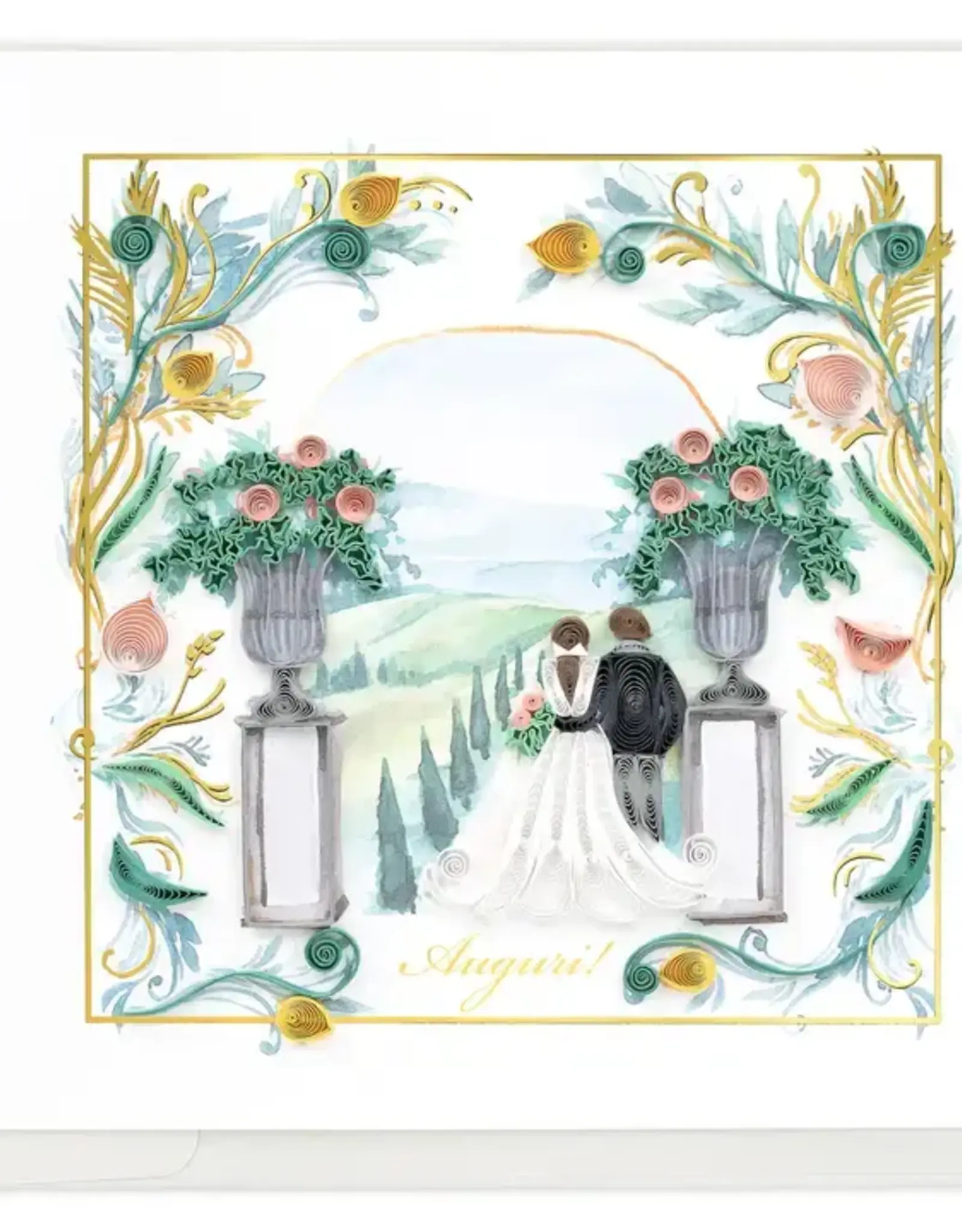 Quilling Card Quilled Tuscan Wedding  Greeting Card