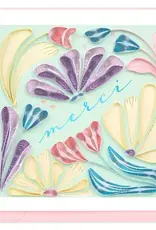Quilling Card Quilled Bold Floral Thank You (French) Greeting Card