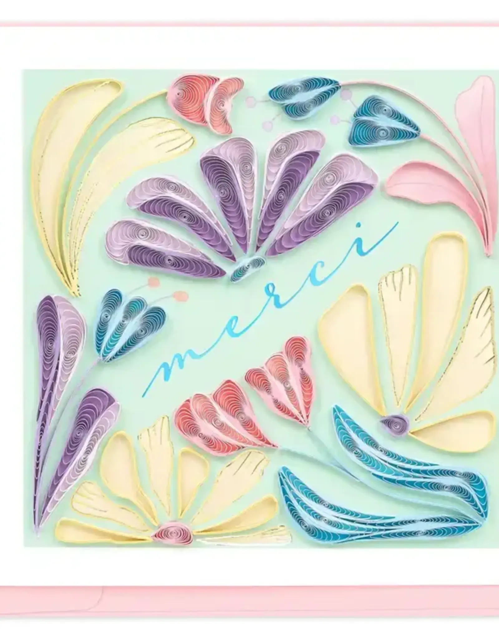 Quilling Card Quilled Bold Floral Thank You (French) Greeting Card