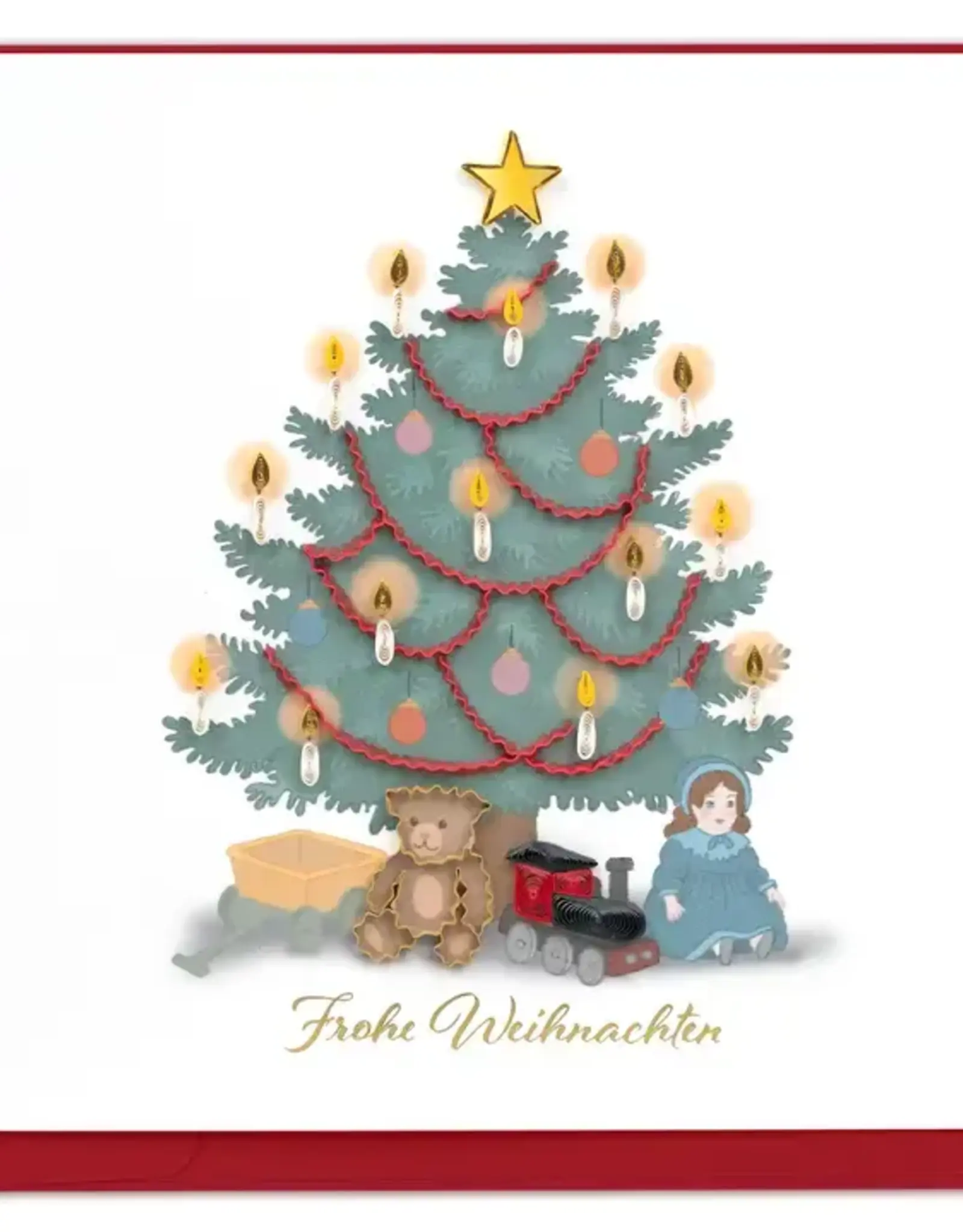 Quilling Card Quilled Vintage Christmas Tree (German) Greeting Card